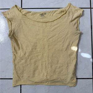 Urban Outfitters Light Yellow Short Sleeve Top